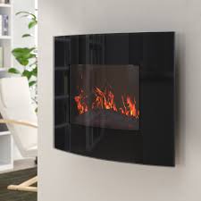 A practical heating solution plus design feature for arty spaces. Ebern Designs Bartow Curved Wall Mounted Electric Fireplace Reviews Wayfair