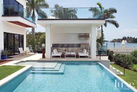 Modern Bi Level Poolside Cabana Miami Houses Poolside Lounge Outdoor Pool