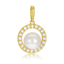 Une chaîne en vermeil doré vous sera offerte avec votre pendentif. Achat Pendentif En Or Jaune Perle De Culture Et Oxydes De Zirconium Longueur Taille Unique 0 4 G Le Manege A Bijoux