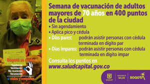 Bogotá habilitó otros cuatro puntos para vacunación sin cita previa la secretaría distrital de salud confirmó que estas inmunizaciones se autorizaron para el lunes y martes. Secretaria Distrital De Salud On Twitter Que Ningun Adulto Mayor De 70 Anos Se Quede Sin Vacuna Si Conoces A Una Persona Mayor De 70 Anos Que Aun No Se