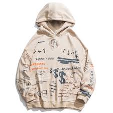 Abstract Print Pullover Cotton Hoodie In 2020 Hoodies Print Pullover Custom Hoodies