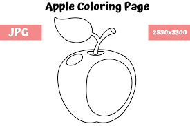 Letter a is for apple coloring page | free printable. Apple Coloring Page For Kids Graphic By Mybeautifulfiles Creative Fabrica