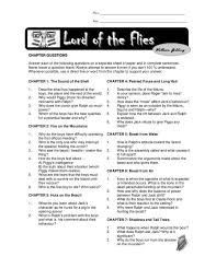 Chapter Questions Lord Of The Flies Lord Of The Flies High School Literature This Or That Questions