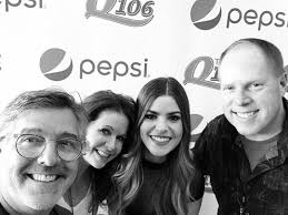 Selfies with Fletcher, Dave and Suzanne at Today's Q106!! Thanks for  bringing in so many amazing listeners to hear my music!! Loved hanging out  with you guys #RadioTour #pepsi #IHateThis