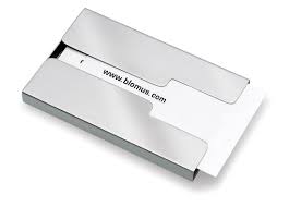 Ideal as a business card holder, when someone admires a bag you've made, casually take out your cork wallet and give them your business card. 11 95 Blomus Sliding Stainless Steel Business Card Holder Model 68255 Ebay Fashion Business Card Case Business Card Holders Gift Guide Blog
