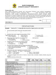 Maybe you would like to learn more about one of these? Contoh Kuesioner Servqual Bank