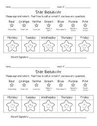 weekly star behavior chart