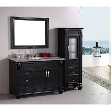Shop wayfair for the best vanity and linen cabinet. Design Element Hudson 48 Inch Single Sink Bathroom Vanity Set With Linen Tower Accessory Cabinet Overstock 6633436
