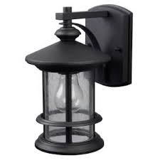Canarm Ryder 1 Light Black Outdoor Wall Lantern Sconce With Seeded Glass Iol152bk Hd The Home Depot Outdoor Wall Lantern Outdoor Wall Lighting Black Light Fixture