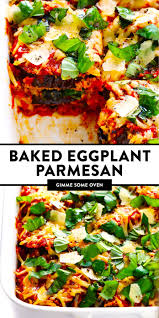 Baked Eggplant Parmesan Gimme Some Oven Recipe Vegetarian Casserole Eggplant Parmesan Eggplant Parmesan Baked