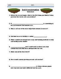 Soil Conservation Worksheet Soil Conservation Conservation Worksheets