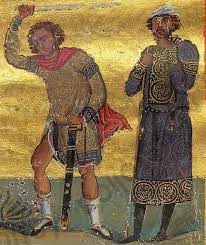 Martyrdom Of St Porphyrius Menologion Of Basil Ii Byzantine C 1000ad P 159 Vaticano Griego 1613 Byzantine Byzantine Art Byzantine Empire