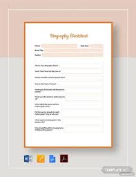 This template will automatically add your page to the following categories Free 13 Biography Worksheet Templates In Pdf Ms Word