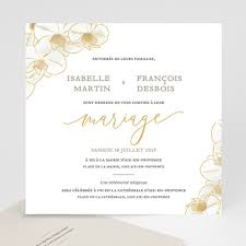 Le déroulement de la célébration, la déclaration d'intention. Faire Part Mariage Traditionnel Orchidees Dorees Echantillon Offert Carteland