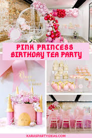Disney princess party supplies and decorations for princess birthday party theme, serves 16 guests and includes tableware and decor with table cover, banner, plates, napkins & more. Kara S Party Ideas Pink Princess Birthday Tea Party Kara S Party Ideas