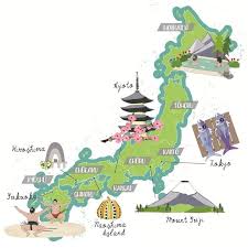 Another useful route map for climbing mt. Illustrated Japan Map Hokkaido Mount Fuji Hiroshima Kyoto Sumo Wrestlers Tokyo Naoshima Island Japan Map Illustrated Map Japan Travel