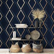 What are the other items on the page? Profile Geometric Wallpaper Navy Gold Wallpaper From I Love Wallpaper Uk