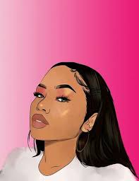 Black Art Black Female Cartoon Pin By Official Lee On Art Female Art Black Girl Art Trill Art