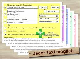 Finden sie eine einladungskarte, die zu ihnen passt. Einladungskarten Store Einladung Zum Geburtstag Im Rezept Style In Gelb Arztrezept Privatrezept Rezeptvorlage Blanco Geburstagsfeier