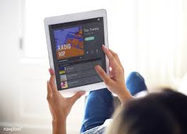Woman Using A Digital Tablet And Music Radio Concept Be Inspired By Www Rawpixel Com