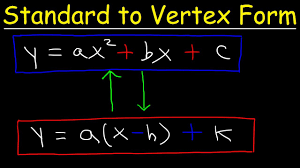 Standard Form To Vertex Form Quadratic Equations Youtube