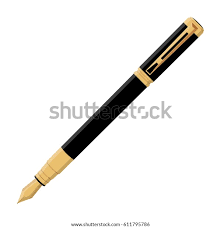 Vektorgrafik Goldener Schwarzer Vintage Fuller Altmodischer Brunnen Stift Einzeln Auf Weissem Hintergrund Schreiben