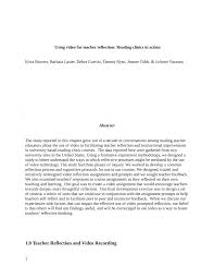 Example of reflection paper about a video. Pdf Using Video For Teacher Reflection Reading Clinics In Action