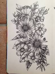 Drawing On My Moleskine Sketchbook Some Flowers Sunflower Drawing Henna Designs Moleskine Sketchbook