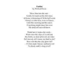 Wilfred Owen Futility Poems And Poetry Wilfred Owen Poems Words