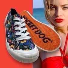 Rocket Dog Women's 8.5 Jazzin Flower Frenzy Lace Up Beach Shoe Sneaker