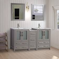 Shop bathroom cabinets online at paytmmall.com. Vanity Art 60 Double Sink Bathroom Vanity Combo Set 7 Drawers 2 Shelves 3 Cabinets Ceramic Top Under Sink Cabinet With Mirror Va3024 60g Walmart Com Walmart Com