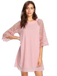 Makemechic Women S Casual Crewneck Half Sleeve Summer Chiffon Tunic Dress Chiffon Tunic Dress Chiffon Tunic Chiffon Shift Dress