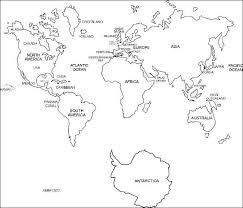 Black And White Labeled World Map Printable In 2020 World Map Printable World Map Coloring Page Free Printable World Map