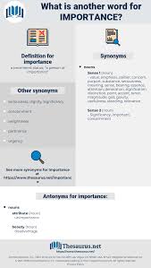 Synonyms For Importance Thesaurus Net