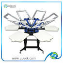 4 color 4 station screen printing t-shirt printing machine working