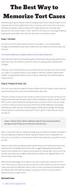 The Best Way To Memorize Tort Cases Lawschooli Law School Law School Life Law School Prep