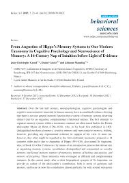 Pdf From Augustine Of Hippo S Memory Systems To Our Modern Taxonomy In Cognitive Psychology And Neuroscience Of Memory A 16 Century Nap Of Intuition Before Light Of Evidence