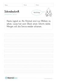 Ein Kostenloses Arbeitsblatt Zum Uben Der Schreibschrift Auf Dem Die Schuler Einfache Texte Abschreibe Buchstaben Lernen Schreibschrift Uben Handschrift Ubung