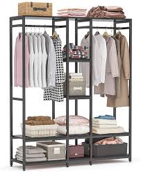 Maybe you would like to learn more about one of these? Buy Tribesigns Double Rod Free Standing Closet Organizer Heavy Duty Clothe Closet Storage With Shelves Extra Large Wardrobe Clothes Garment Rack Shelving Unit Capacity 300 Lb Black Online In Turkey B07tzqkldy