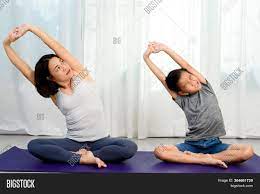 Mom Teach Yoga Her Son Image & Photo (Free Trial) | Bigstock