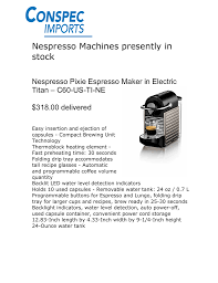 Check spelling or type a new query. Nespresso Coffee Machines In Stock 240416 Manualzz