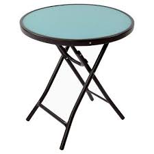 Round Glass Folding Patio Accent Table Blue Threshold Target Patio Accent Table Patio Table Turquoise Room