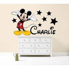 mickey mouse couleur sticker mural personnalise chambre de garcon d 39 art en voiture vinyle large personalised wall stickers star wall art bedroom stickers