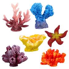Aquarium artificial resin coral reef fake plants fish tank landscape decoration. Multicolor Aquarium Decor Artificial Sea Star Fake Coral Hiding Orname Aquamanstore