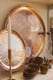 Coppery Serving Platters At Greentail Table Mirror Table Serving Platters Coppery