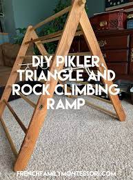 Diy Pikler Triangle And Rock Climbing Ramp French Family Montessori Pikler Triangle Learning Tower Diy Diy Toddler