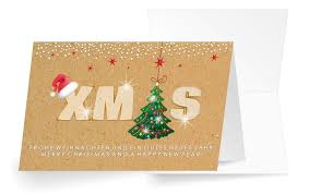 Dann ist die weihnachtszeit auch. Deutsch Englischsprachige Weihnachtskarte Oh Du Frohliche In Braun Weihnachtskarten Weihnachtsgrusse Karten