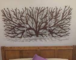 Metal Wall Art Decor 3d Sculpture 3 Piece Tree Brunch Modern Etsy Metal Wall Art Decor Carved Wood Wall Art Exterior Wall Art