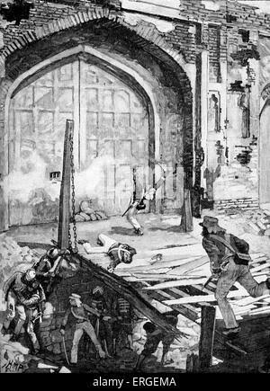 Blowing up of The Kashmiri Gate, Delhi, India, 1857 Stock Photo - Alamy