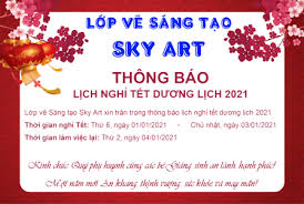 Vì vậy, người lao động sẽ được nghỉ tết 3 ngày. Thong Bao Lá»‹ch Nghá»‰ Táº¿t DÆ°Æ¡ng Lá»‹ch 2021 Lá»›p Dáº¡y Váº½ Thiáº¿u Nhi Sky Art